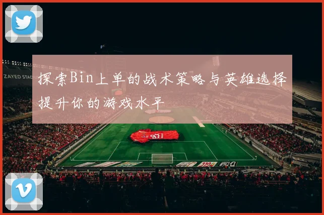探索Bin上单的战术策略与英雄选择提升你的游戏水平